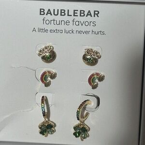 Baublebar fortune favors set of 3 St Patrick’s day earrings